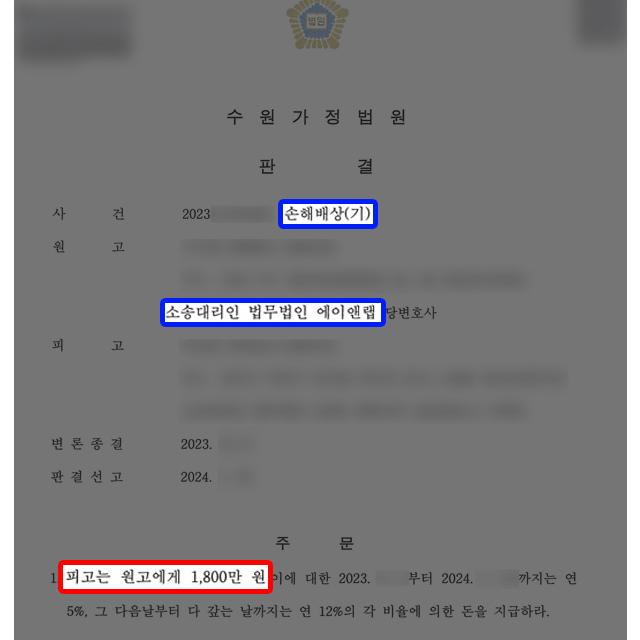 거짓말하는 상간남 상대로 손해배상금 1800만원 이끌어내
